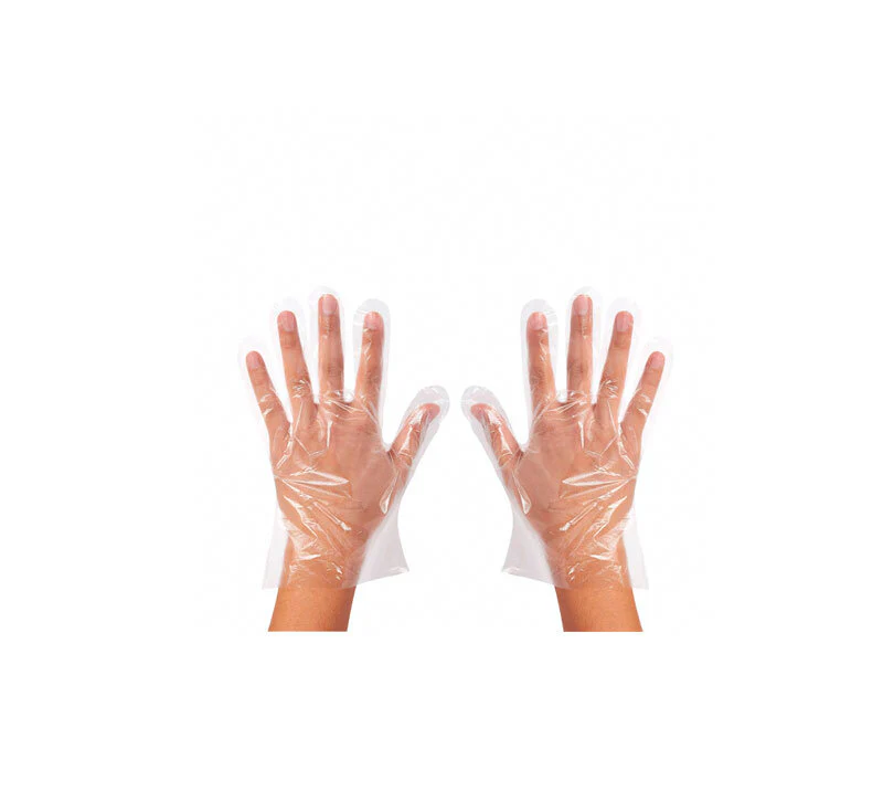 GUANTES DESECHABLES POLIETILENO HDPE DE 0.4G/PC (PACK 100 UNIDS)